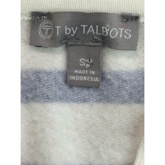 Talbots Rugby style striped cropped long sleeve shirt Size S/P - Picture 3 of 6